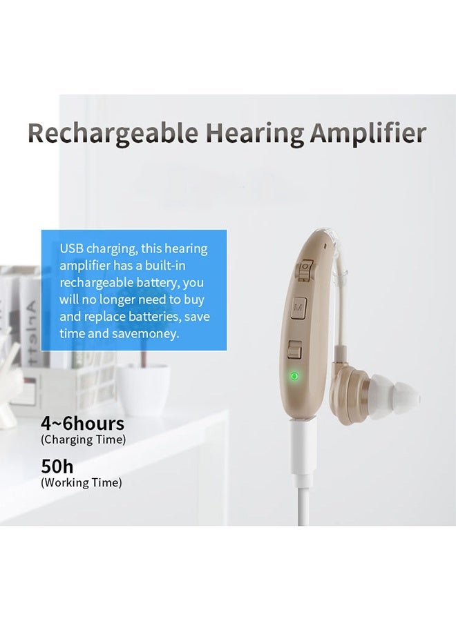 JS Rechargeable Hearing Aid Devices for Seniors Adults with Noise Cancelling, Miniature Portable Intelligent Hearing Aids Sound, Amplifier Machine with Volume Control - Image 5